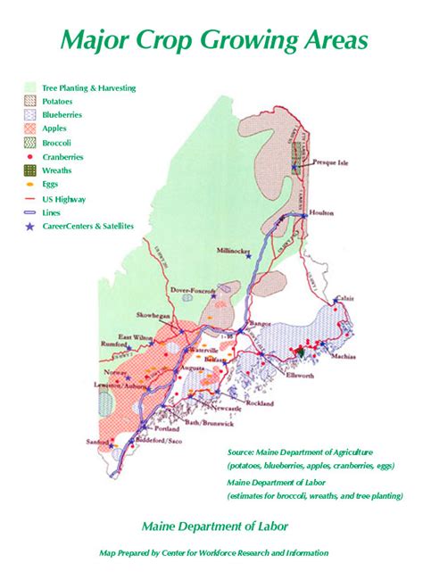 Maine Planting Zones Map