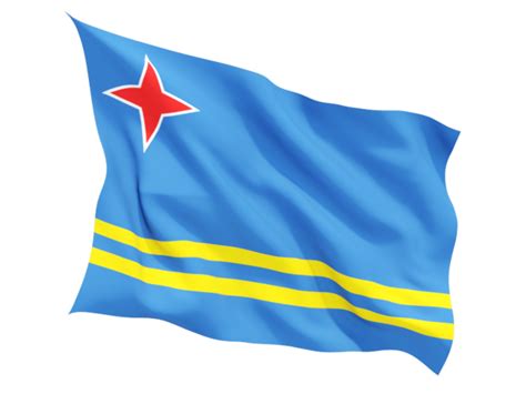 Fluttering flag. Illustration of flag of Aruba