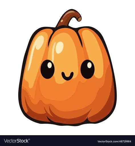 Halloween kawaii pumpkin isolated design Vector Image