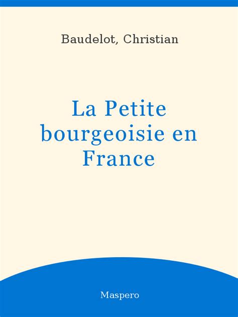 La Petite bourgeoisie en France