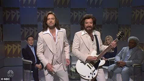 Justin Timberlake and Jimmy Fallon bring back The Barry Gibb Show in a humorous sketch as Dakota ...