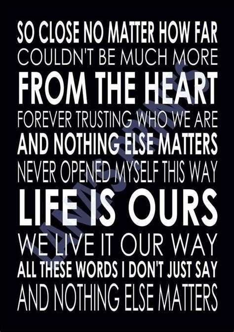 NOTHING ELSE MATTERS - METALLICA - Word Wall Art Typography - Song ...