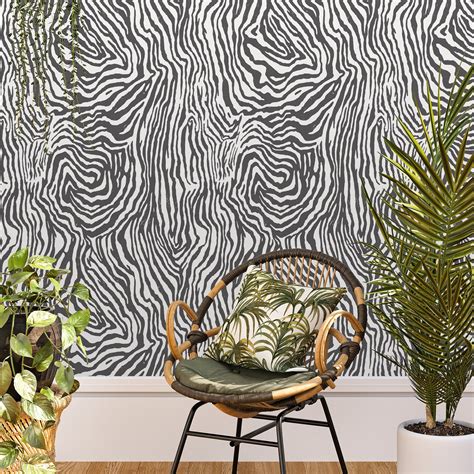 Black and White Zebra Wallpaper Animal Print Wall Decor for - Etsy