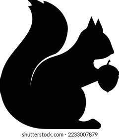 Squirrel Acorn Vector Silhouette Icon On Stock Vector (Royalty Free) 2233007879 | Shutterstock