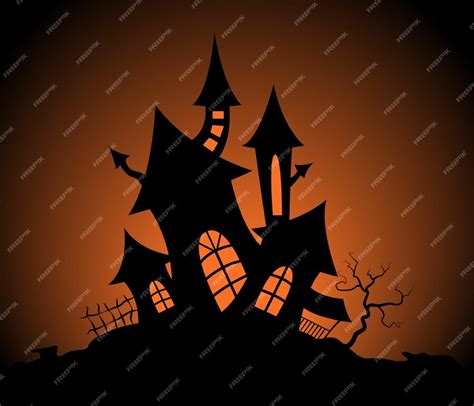 Premium Vector | Halloween castle silhouette