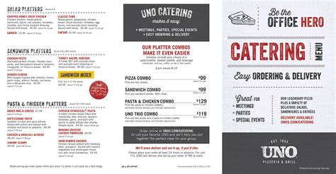 UNO® Pizzeria & Grill - Catering Menu on Behance