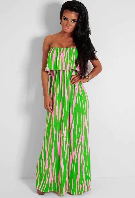 Fizzy Green and Pink Strapless Overlay Maxi Dress | Girls Sneaker ...