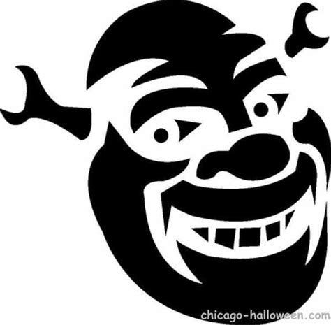 SHREK pumpkin carving printable stencil | Scary pumpkin carving ...