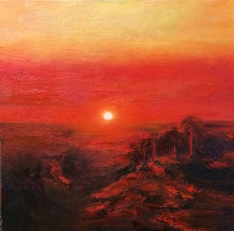 Sunset red painting, Oil painting original sunset on canvas, Sunset paintings, Original art on ...