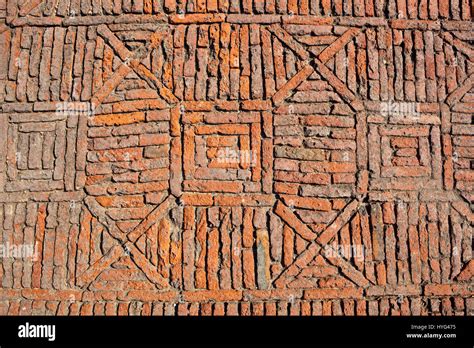 patterns in a fancy indian brick background design Stock Photo - Alamy