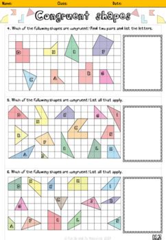 Congruent Shapes Worksheet | Printable PDF Worksheets - Worksheets Library