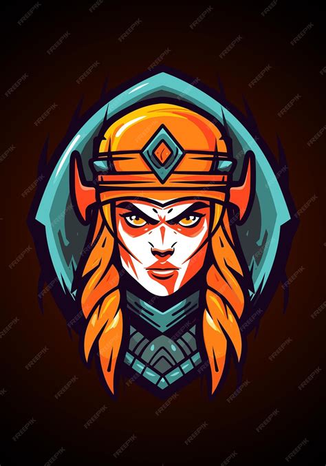 Premium Vector | Zombie viking warrior girl illustration