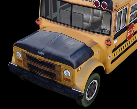 old chevy school bus 3d model