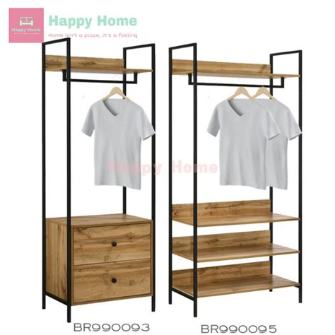 NORMAD industrial style garment rack/ rak baju ikea / rak baju kayu / rak kayu besi /almari baju ...