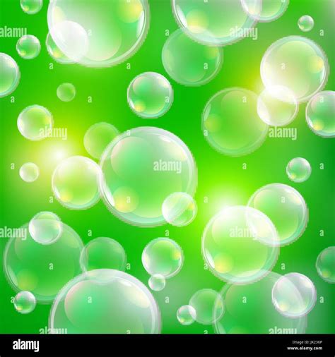 Water drops on green background soap bubbles on a green background ...