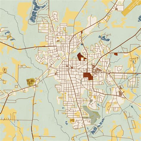 Americus - Georgia Map Print in Woodblock — JACE Maps