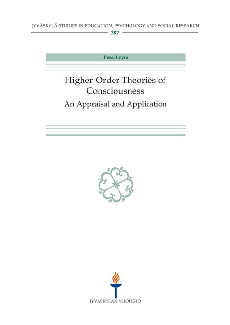 (PDF) Higher-Order Theories of Consciousness An Appraisal and Application