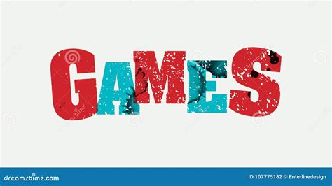 Games Concept Stamped Word Art Illustration Stock Vector - Illustration ...