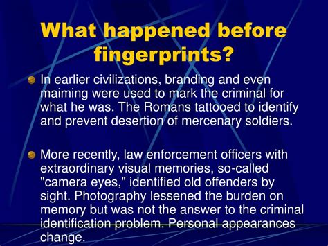 PPT - History of Fingerprinting PowerPoint Presentation, free download ...