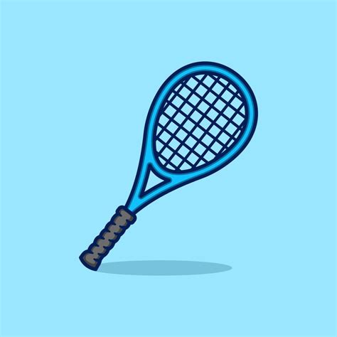 tennis racket illustration in cartoon style on isolated background 16012050 Vector Art at Vecteezy