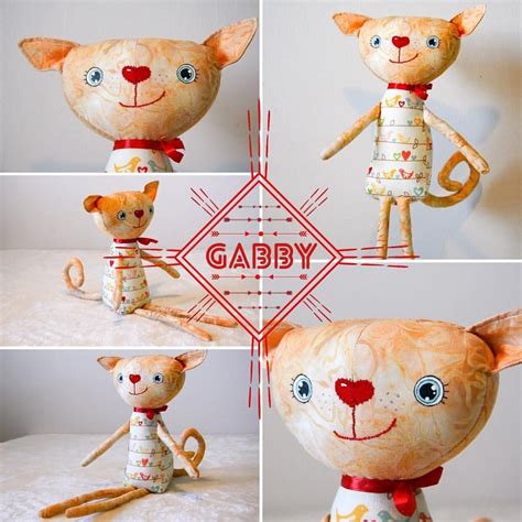 Gabby cat cloth doll full of personality. // theblindstitch | Dolls handmade, Doll making cloth ...