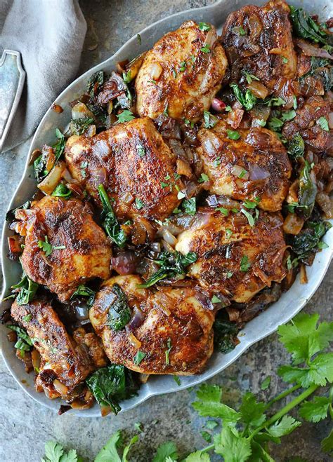 Za’atar Ras El Hanout Chicken Spinach dinner recipe - Savory Spin