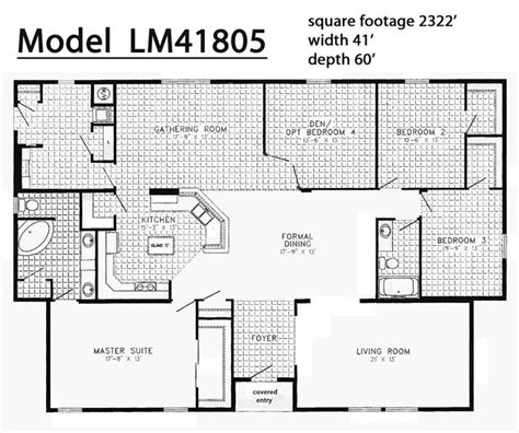 3 Bedroom Triple Wide Mobile Home Floor Plans - floorplans.click