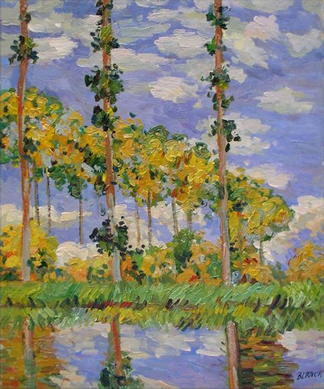 Framed Hand Painted Oil Painting Repro Claude Monet Poplars at Giverny 20x24in | eBay