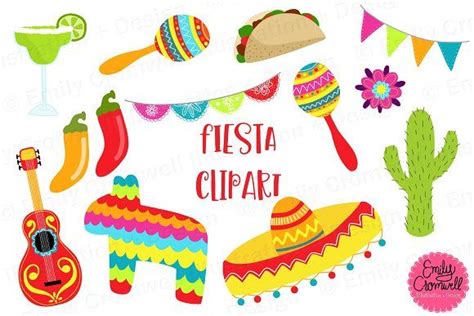 Fiesta Clipart by Emily Cromwell Designs on @creativemarket | Clip art ...