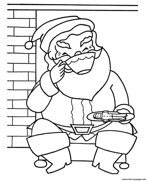 Santa Eating Cookies And Milk Pages Coloring Pages