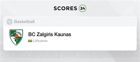 Zalgiris Kaunas Fixtures, Predictions, Schedule and Live Results Basketball Lithuania