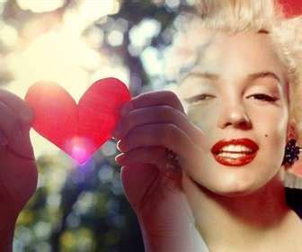 Fotomontaje de amor con un corazón de papel rojo y el bosque de fondo.. - fotoefectos.com