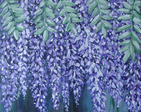 Wisteria Painting, Original Art, Purple Wisteria, Floral, Flowers ...