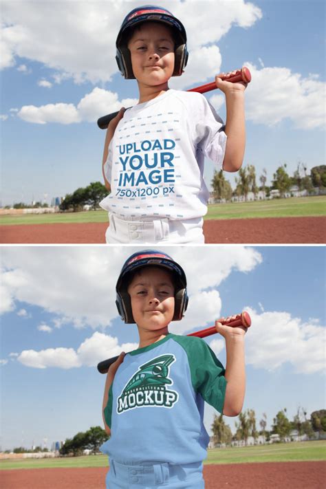 Baseball Uniform Designer - Happy Kid Posing with Youth Baseball ...