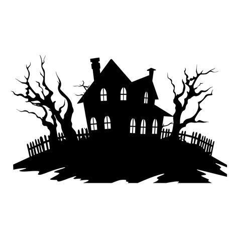 A Scary Haunted House Silhouette Vector isolated on a white background 35062801 Vector Art at ...