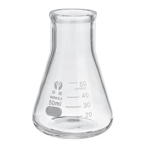 50ml lab glass erlenmeyer conical flask bottle w/ rim borosilicate laboratory glassware Sale ...