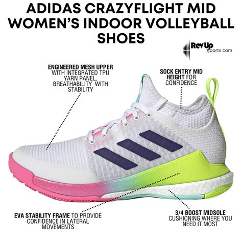 adidas Crazyflight Mid Women's Indoor Volleyball Shoes - Performance ...