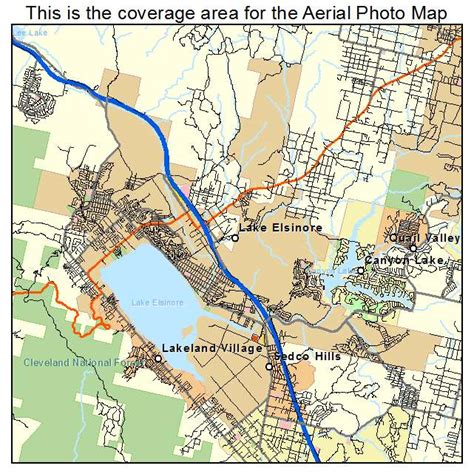 Aerial Photography Map of Lake Elsinore, CA California