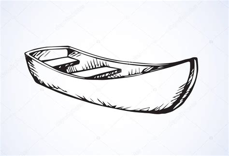 Wood boat drawing | Wooden boat. Vector drawing — Stock Vector ...