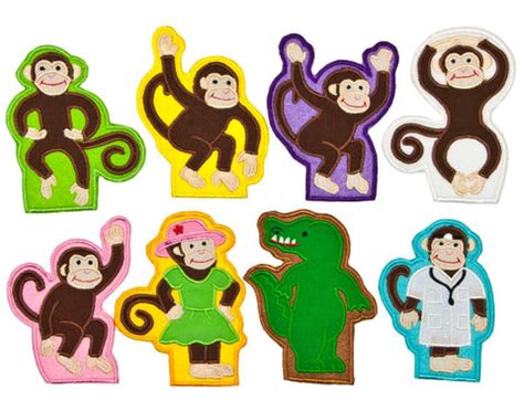 Five Little Monkeys Finger Puppets – Pockets of Learning & My Growing ...