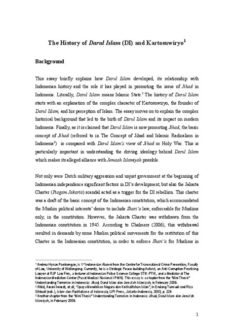 (PDF) The History of Darul Islam (DI) and Kartosuwiryo