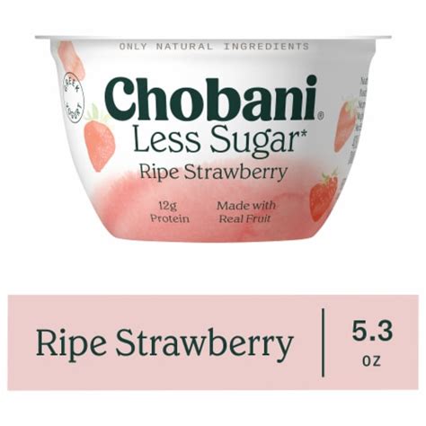 Chobani® Monterey Strawberry Less Sugar Low Fat Greek Yogurt Cup, 5.3 ...