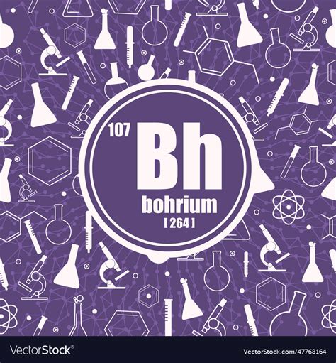 Bohrium chemical element concept of periodic Vector Image