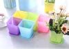 Mini Colorful Flower Pots Plastic Flower Pots Desktop Potted Plants Succulents Pot With Tray ...