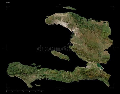 Haiti Shape on Black. Low-res Satellite Stock Illustration ...