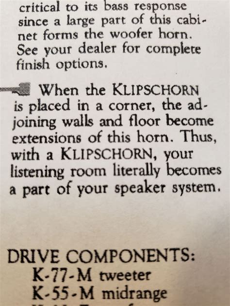 Klipschorn placement question - Klipsch Museum: General Discussion ...