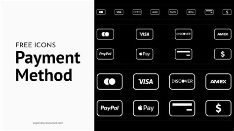 18 Free Payment Method Icon Sets - SVG, PNG, Sketch & PSD - Super Dev Resources