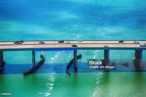 Bridge Over Biscayne Bay Stock Photo - Download Image Now - Bay of ...