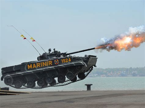 Indonesian Marine Corps BMP-3 jump-firing. This photo screams for a ...