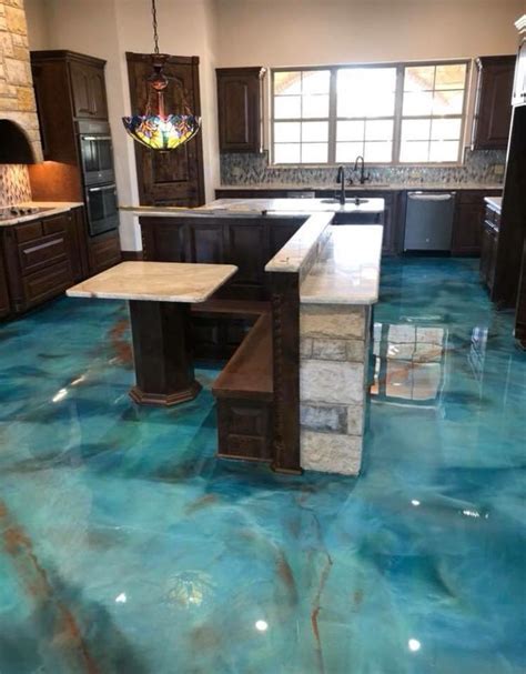 Custom Blue Contemporary Metallic Epoxy Floors. Call Us today for a ...